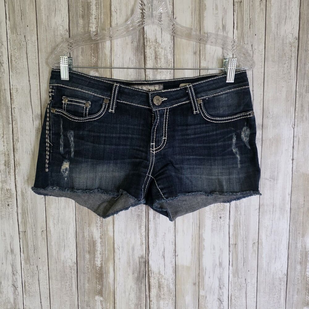Buckle BKE Stella Denim Culotte Shorts Sz 28 Blue